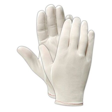 Magid Cleanroom Gloves, Nylon, 10in L, White, M, 12 PK 7402M